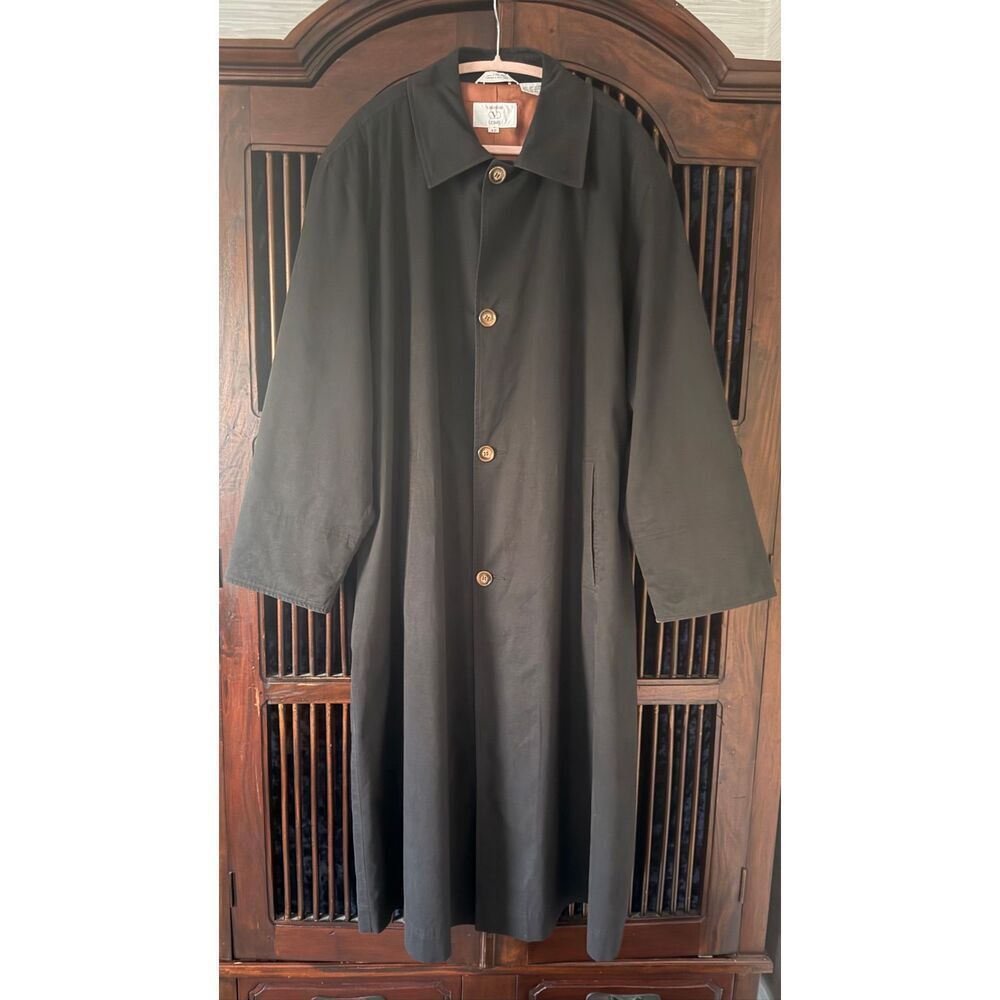 Vintage Valentino Uomo Cotton Canvas Coat Black Size 42